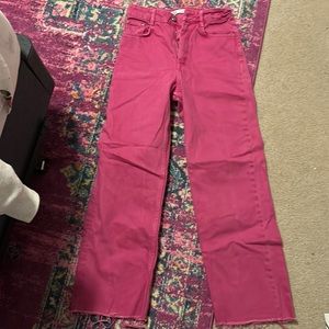 pink zara mom jeans high rise